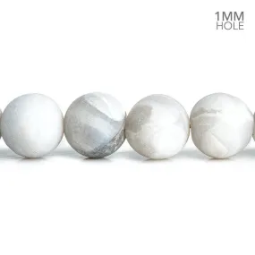 12mm Matte White Crazy Lace Agate Plain Round Beads 15 inch 32 pieces