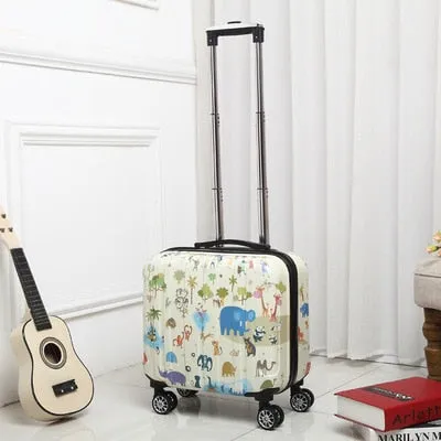 18-Inch Mirror Boarding Luggage, Cartoon Trolleycase ,Abs Pcfemale Box ,Universal Wheel Small
