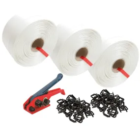 19mm Woven Polyester Strapping Kit - 3 Rolls