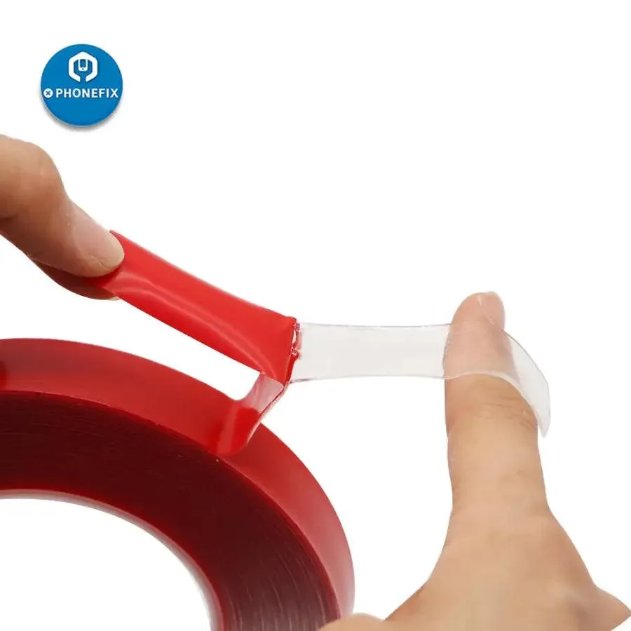 1mm*10m Length Strong Adhesive Double Sided No Trace PET Red Film