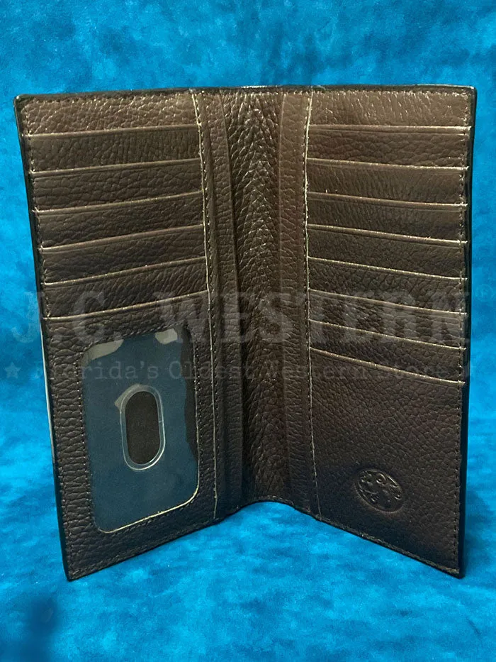3D D2500123107 Mens Floral Hand Tooled Buck Lace Rodeo Wallet Tan