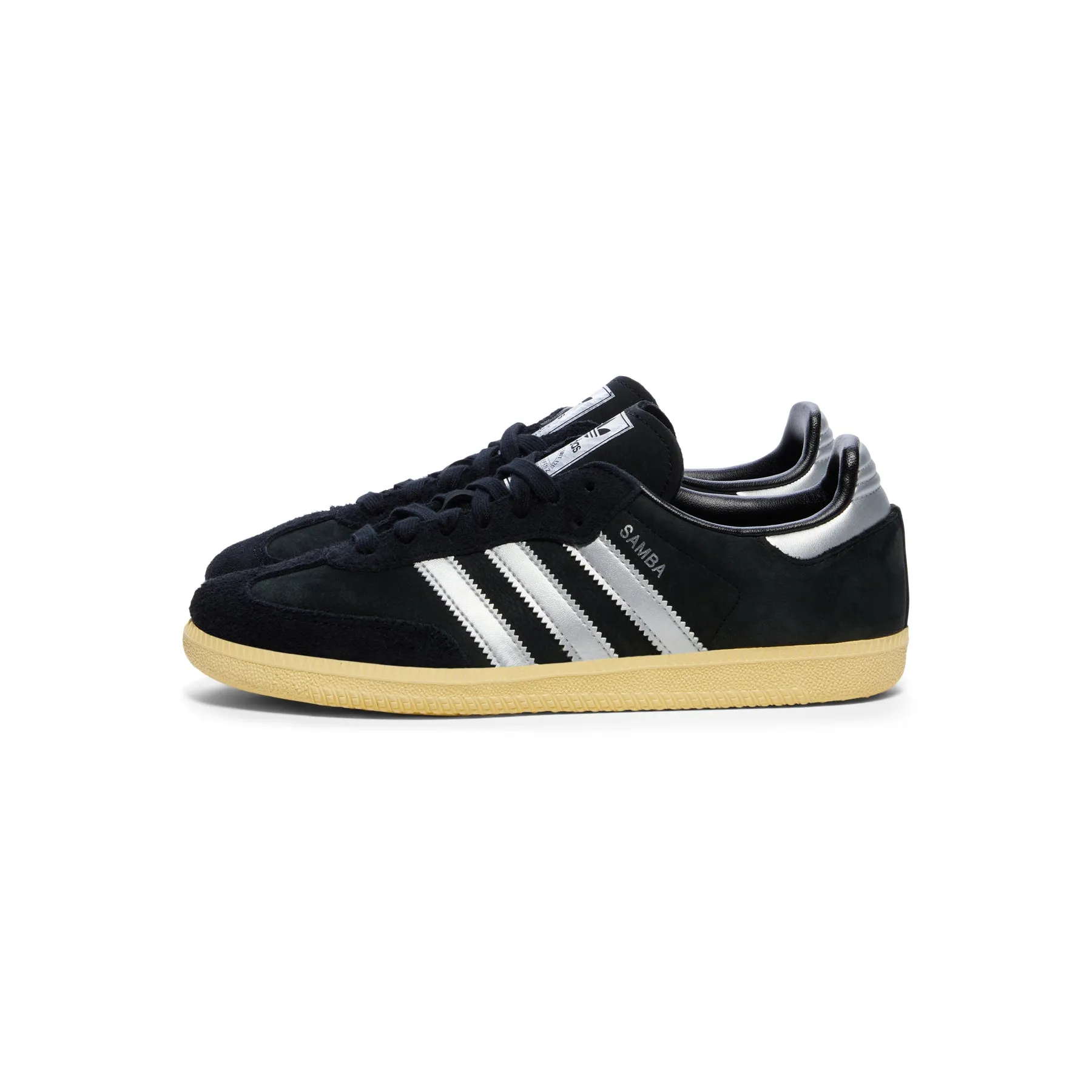 Adidas Womens Samba OG (Core Black/Matte Silver/Almost Yellow)