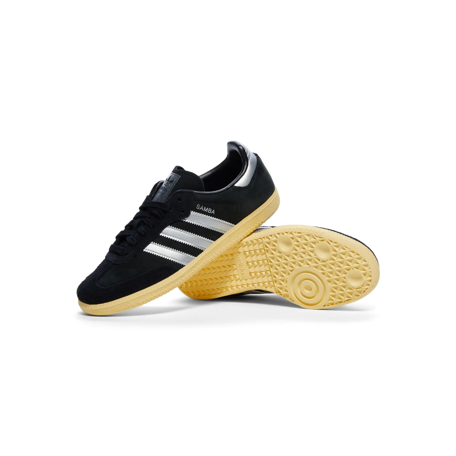 Adidas Womens Samba OG (Core Black/Matte Silver/Almost Yellow)
