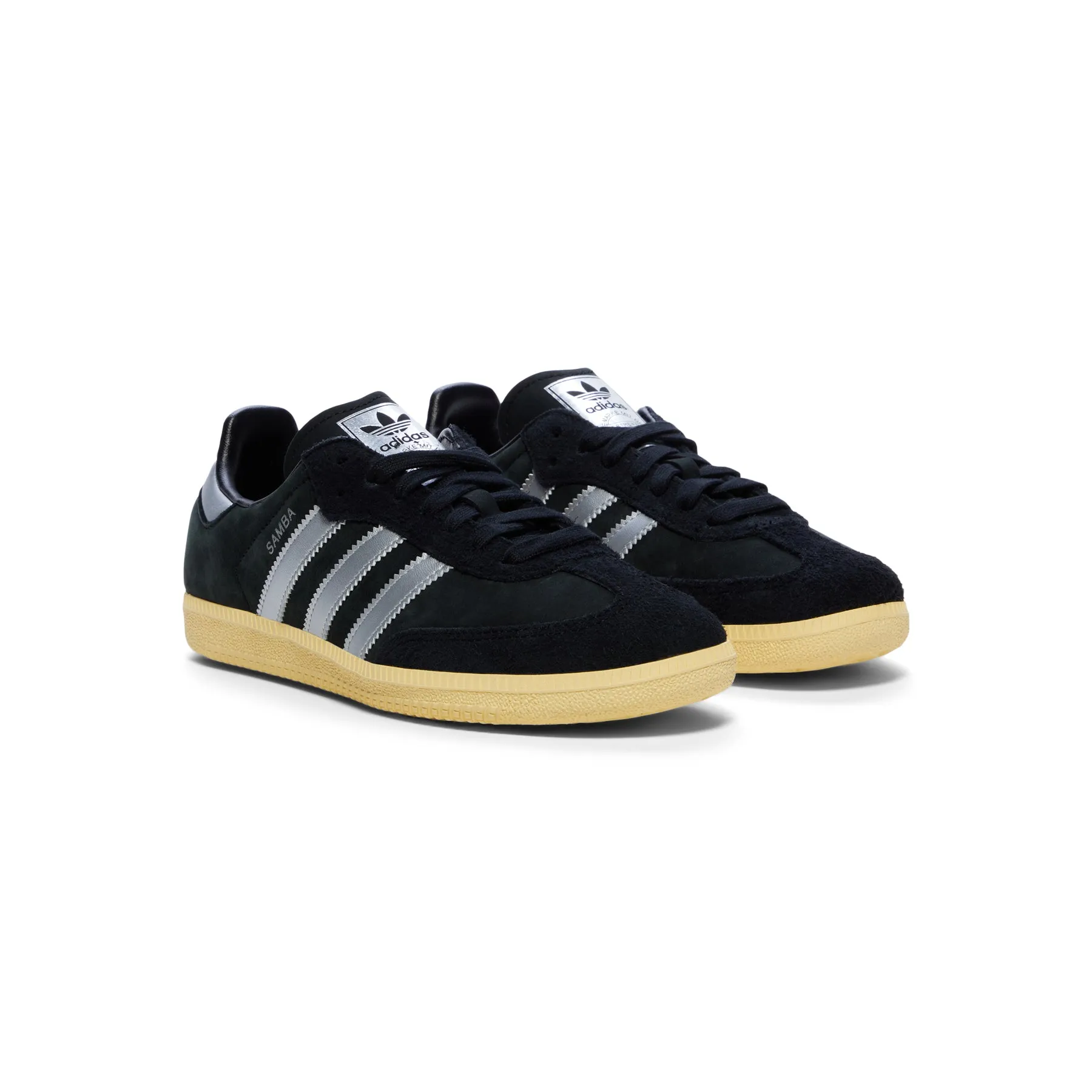 Adidas Womens Samba OG (Core Black/Matte Silver/Almost Yellow)