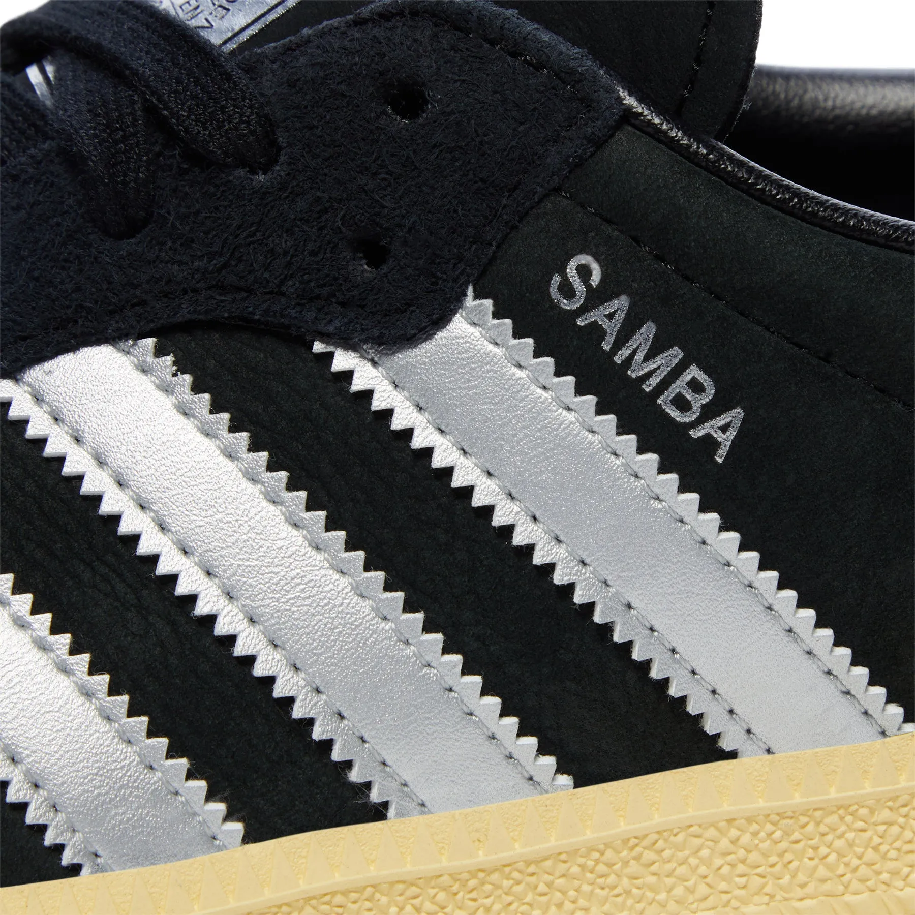 Adidas Womens Samba OG (Core Black/Matte Silver/Almost Yellow)