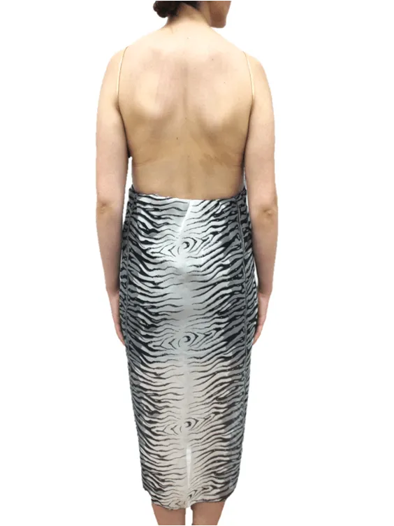 Animal Print Beach Cover Up - Black and White