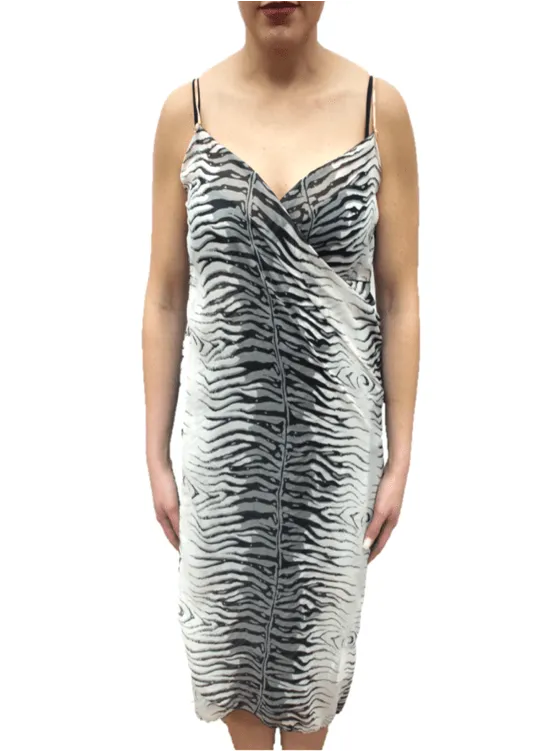 Animal Print Beach Cover Up - Black and White