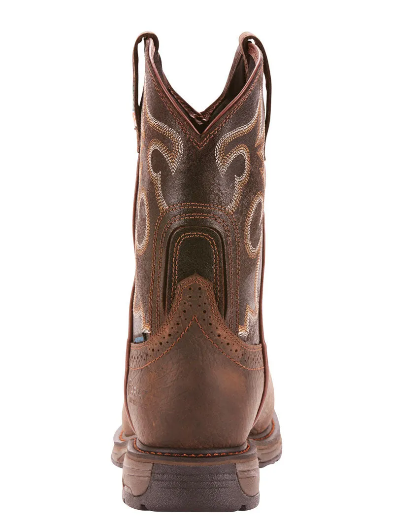 Ariat 10023280 Mens Workhog Waterproof Work Boots Brown Black