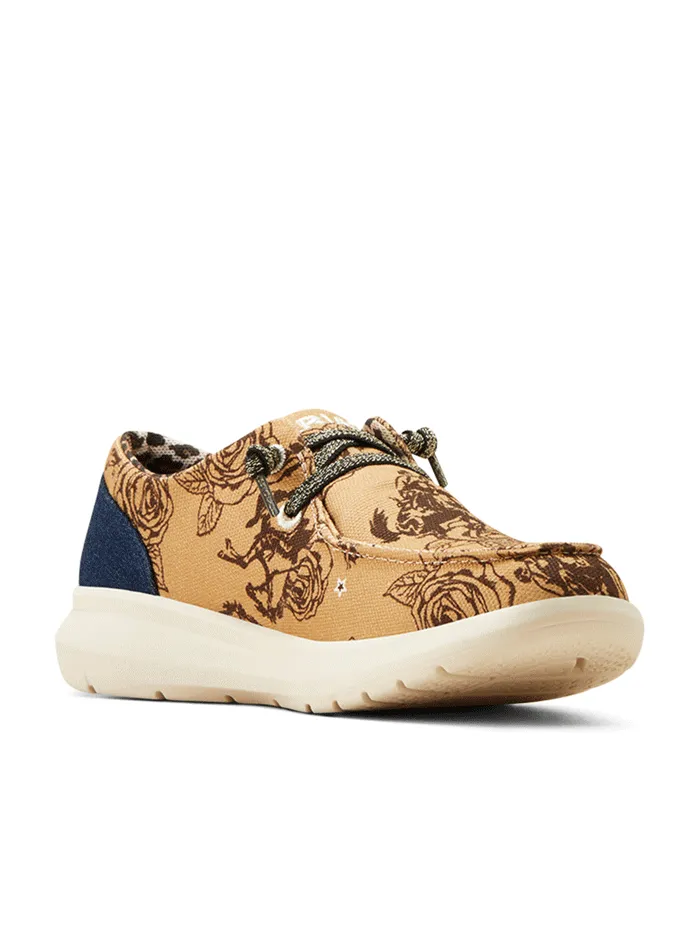 Ariat 10051011 Womens Hilo Rodeo Quincy Shoe Roses Of The Range Tan