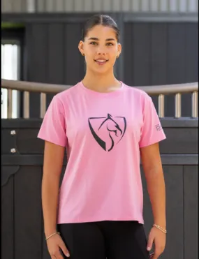 BARE Youth Black Logo T-Shirt - Pink