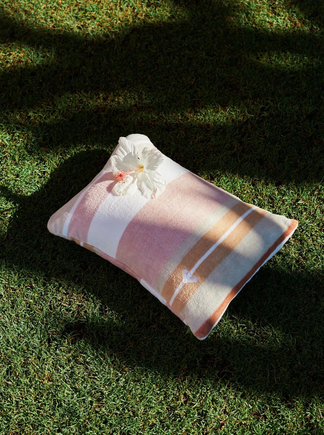 Beach Pillow Towel - Cork Monochromatic Stripe