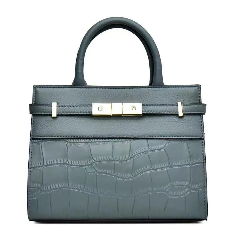 Bianca Small Kelly Bag Faux Croc-embossed Leather Handbag