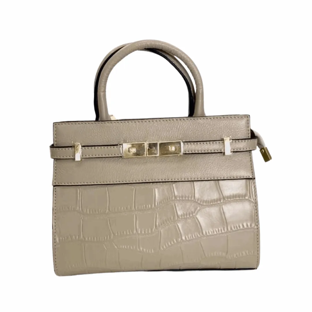 Bianca Small Kelly Bag Faux Croc-embossed Leather Handbag