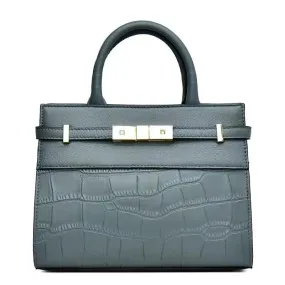 Bianca Small Kelly Bag Faux Croc-embossed Leather Handbag
