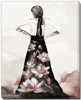 Black Blooms II Wall Art - White/Black/Pink - 16 X 20