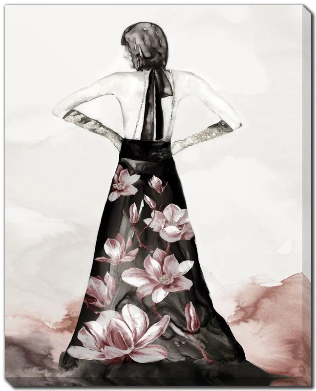 Black Blooms II Wall Art - White/Black/Pink - 16 X 20