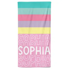 Bright Gradient Personalized Kids Beach Towel