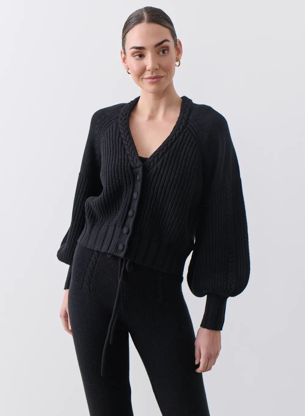 Bronwyn Wool Knit Cardigan | Black | Restock