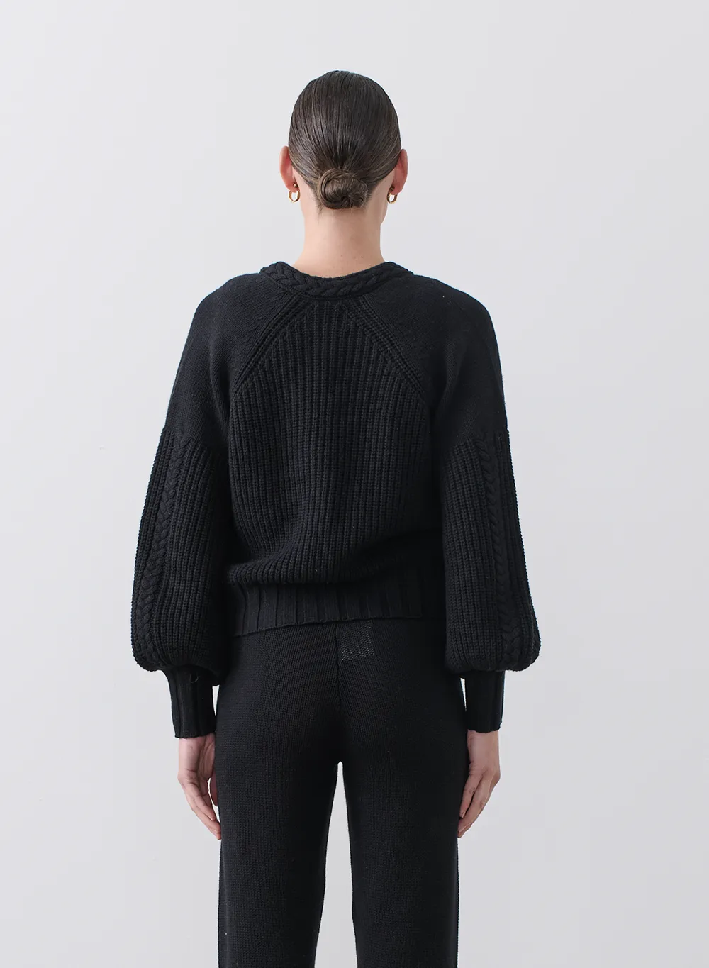 Bronwyn Wool Knit Cardigan | Black | Restock