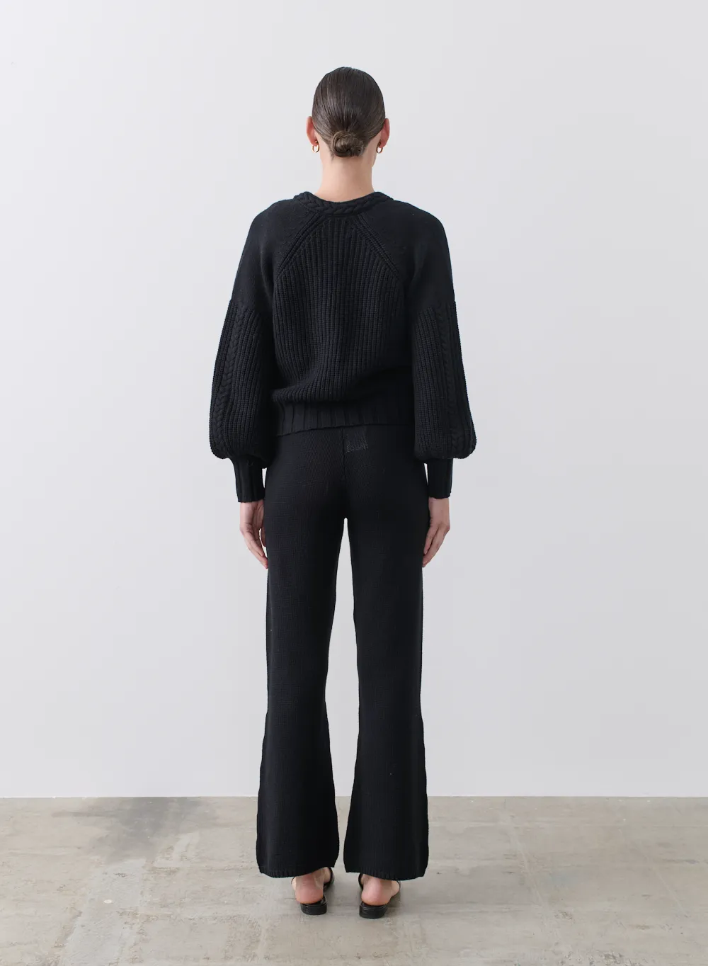 Bronwyn Wool Knit Cardigan | Black | Restock