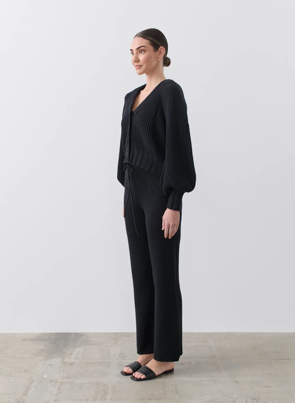 Bronwyn Wool Knit Cardigan | Black | Restock