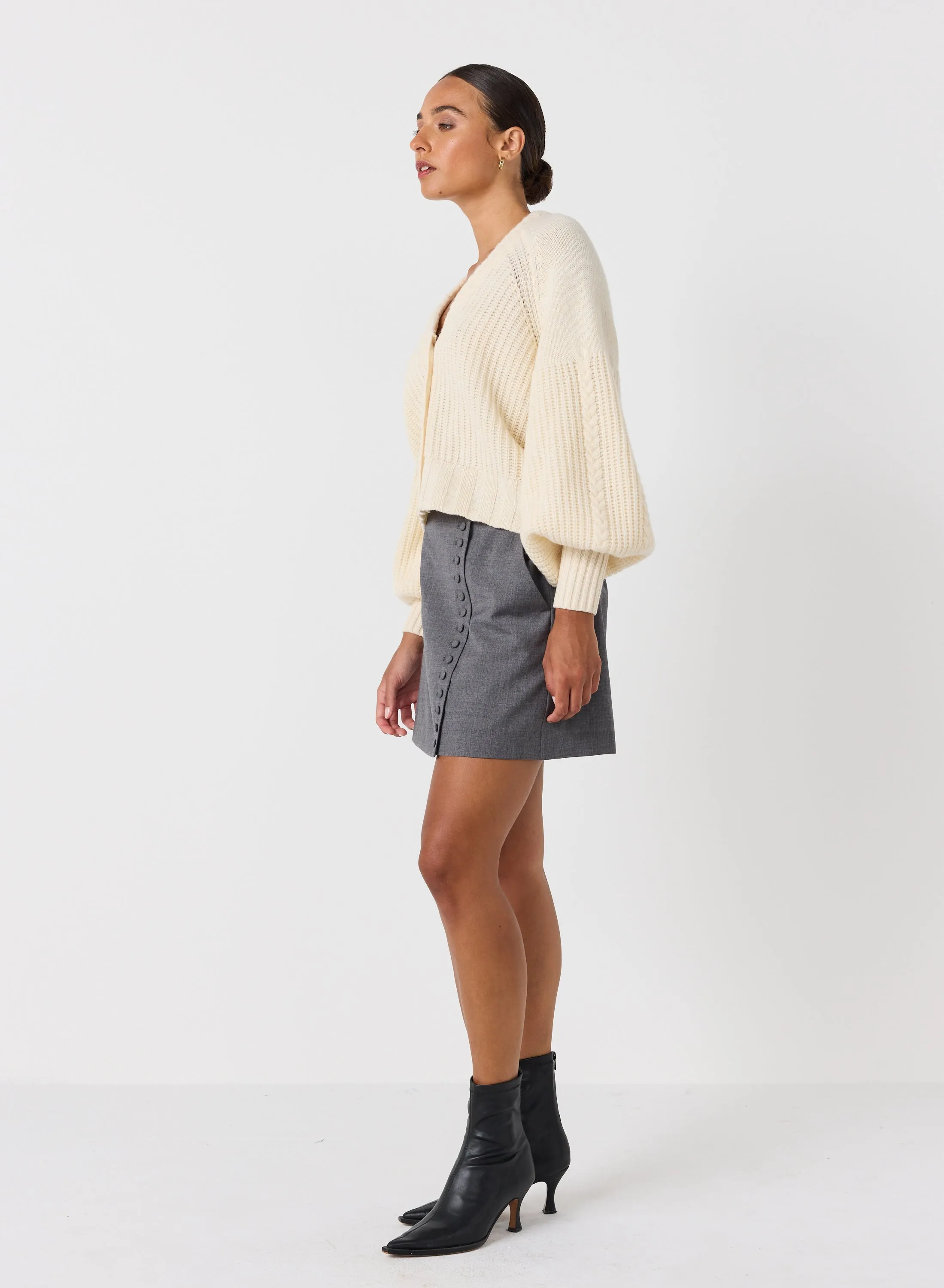 Bronwyn Wool Knit Cardigan | Cream | Restock
