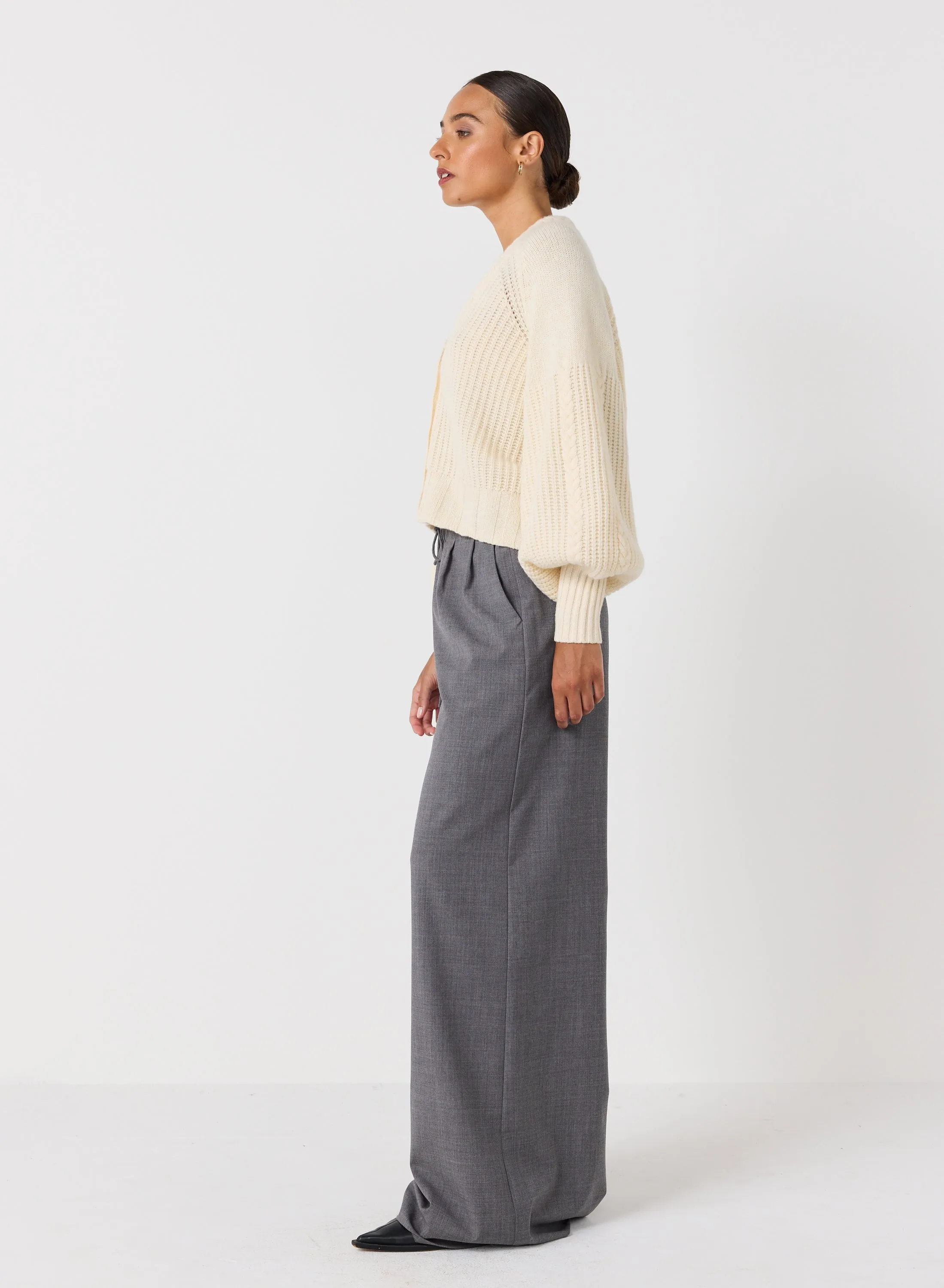 Bronwyn Wool Knit Cardigan | Cream | Restock