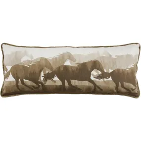 Brown & White Running Horse Body Pillow, 14x36