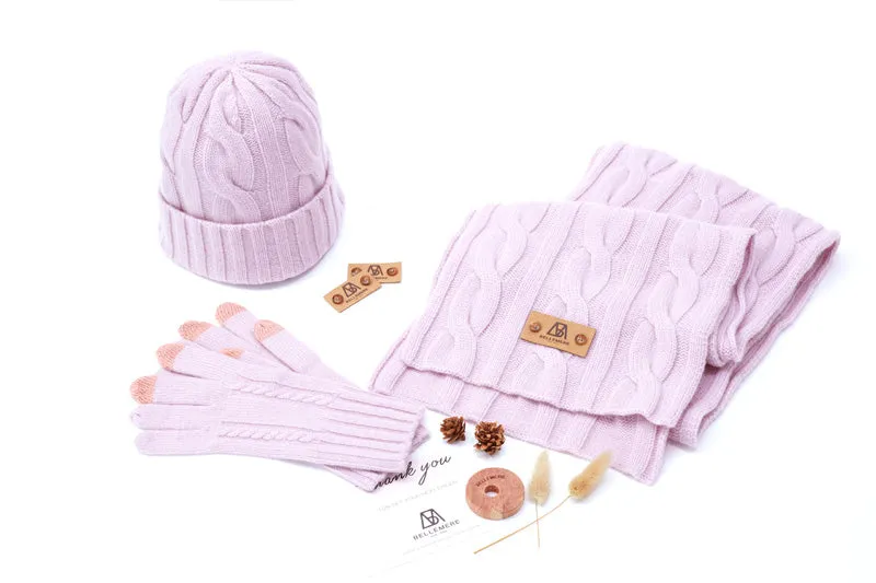Cable-Knit Unisex Cashmere Beanie