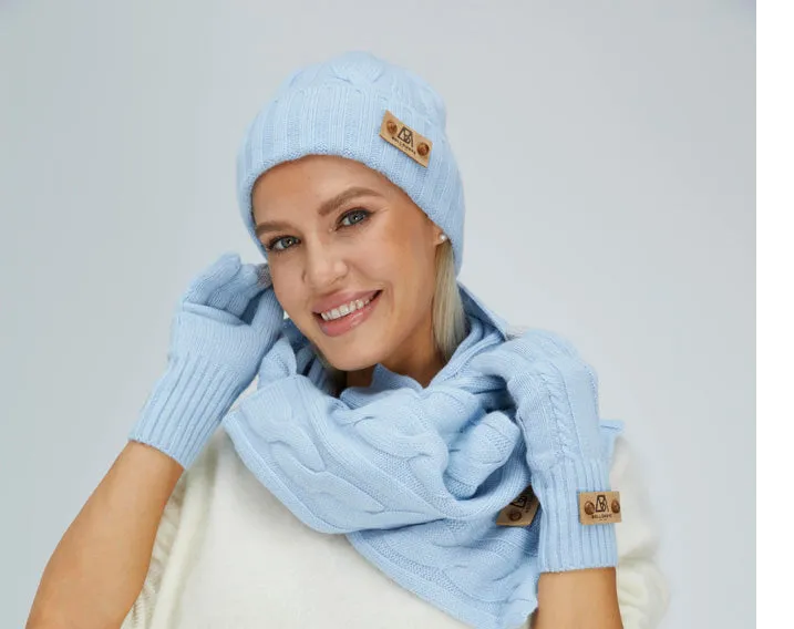 Cable-Knit Unisex Cashmere Beanie