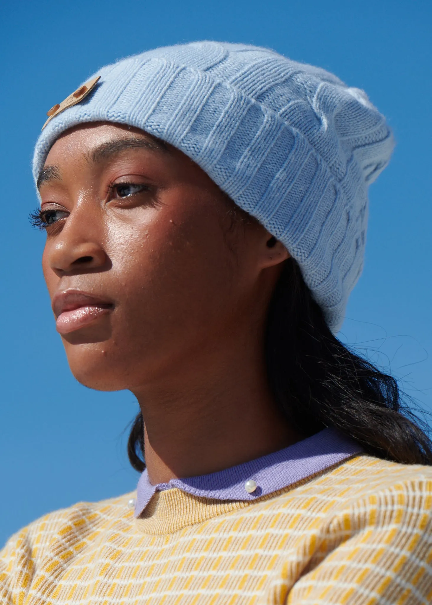Cable-Knit Unisex Cashmere Beanie