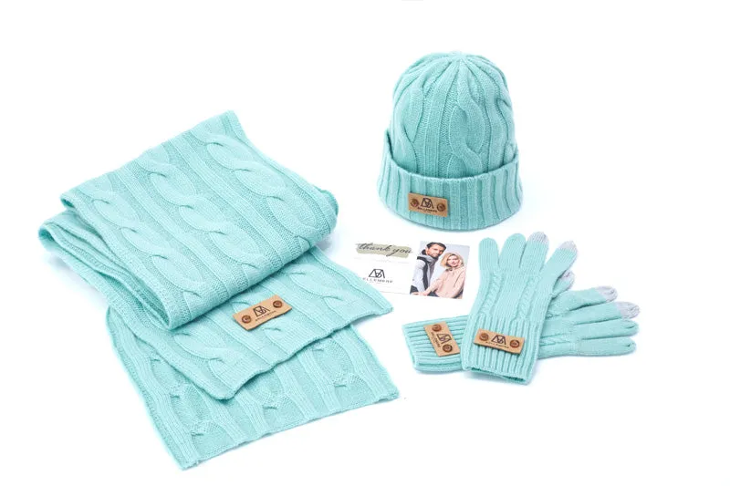 Cable-Knit Unisex Cashmere Beanie
