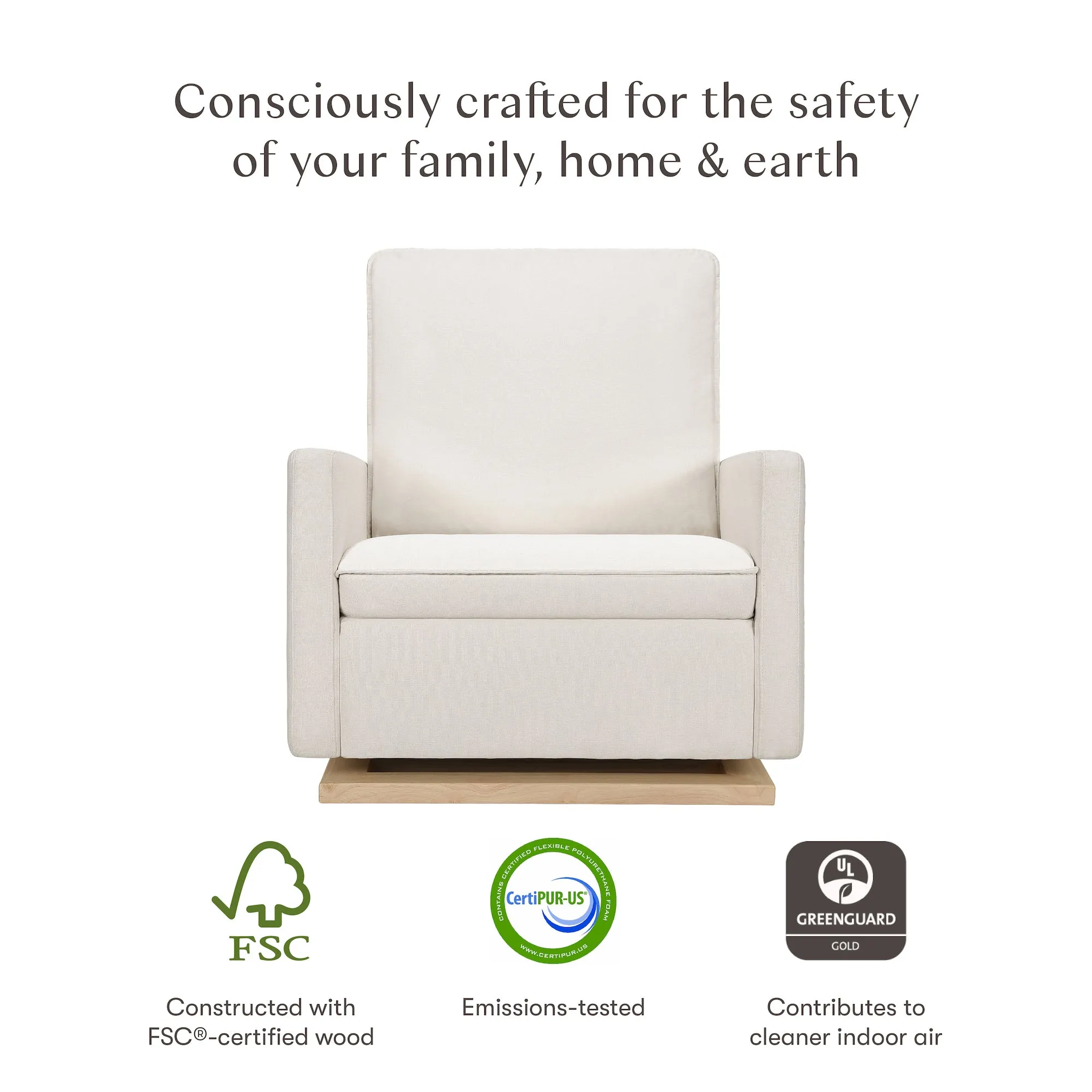 Cali Pillowback Chair-and-a-Half Glider - Eco-Performance Fabric