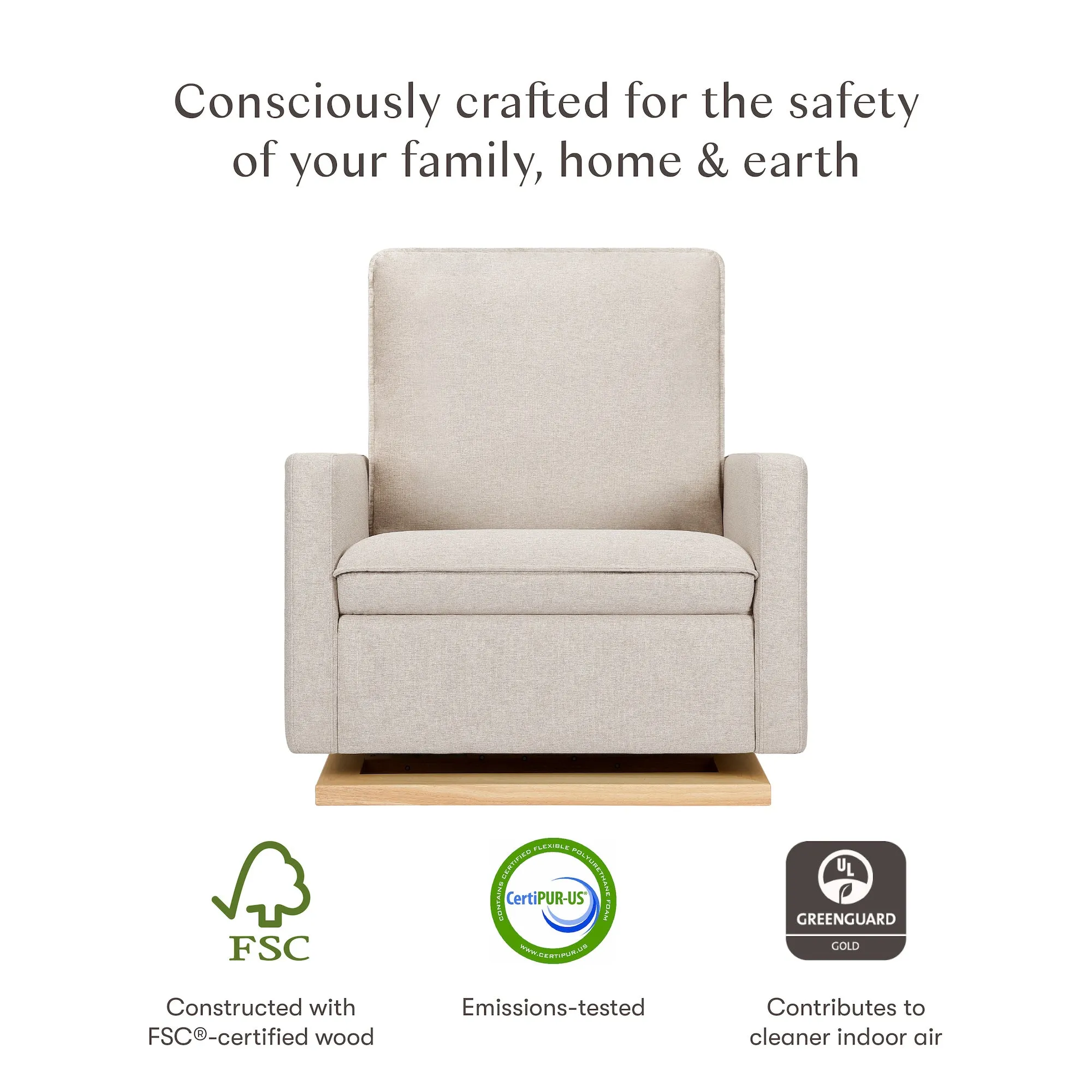 Cali Pillowback Chair-and-a-Half Glider - Eco-Performance Fabric