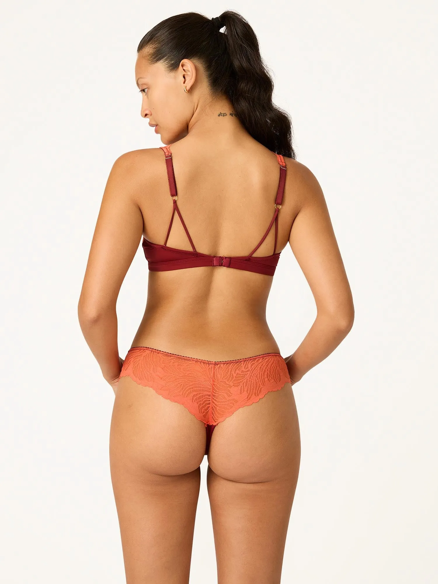 Camille Thong Light-Moderate Bordeaux Red