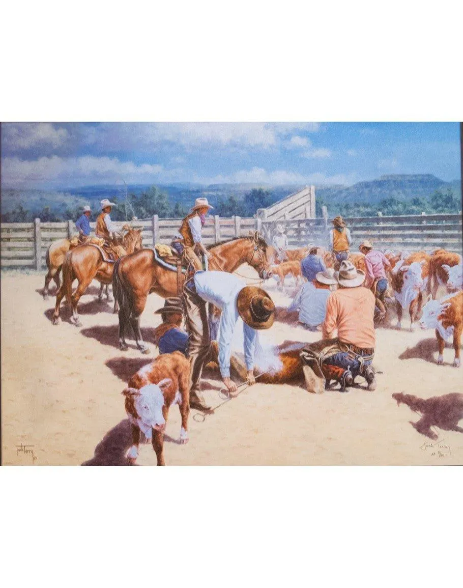 Cattle Branding Day Canvas Art
