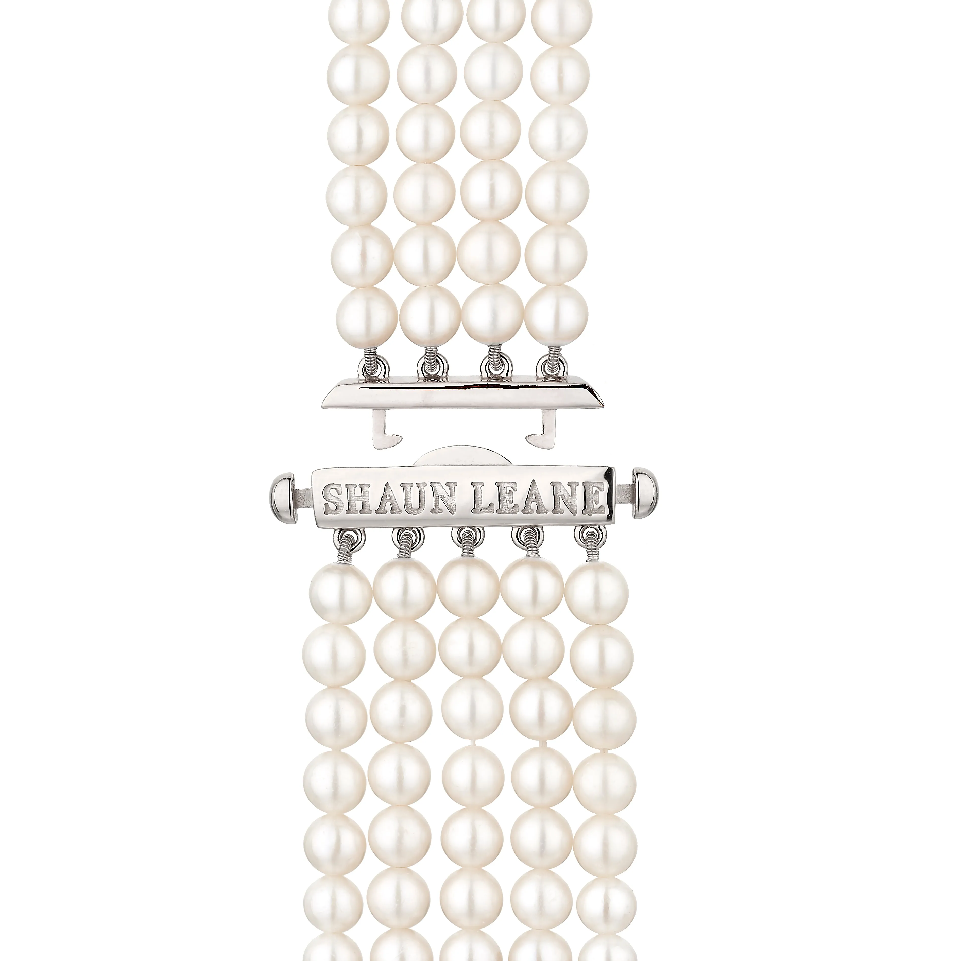 Cherry Blossom Strand Bracelet - Silver, Diamond & Pearl
