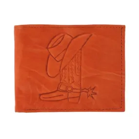 CTM® Kid's Leather Western Themed Bi-Fold Wallet
