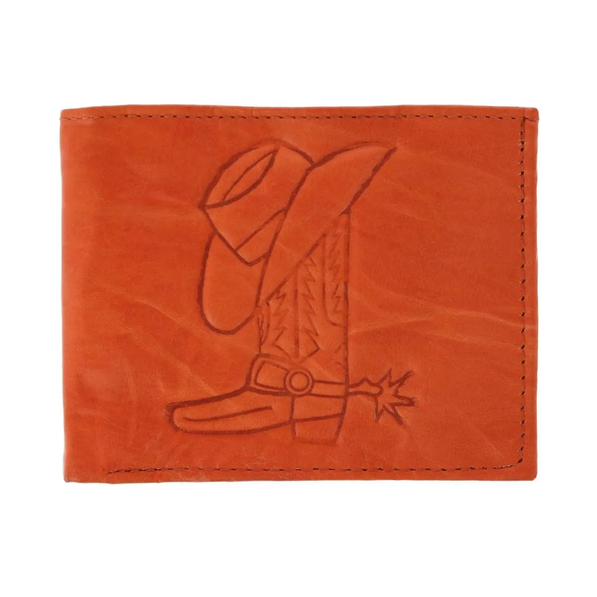 CTM® Kid's Leather Western Themed Bi-Fold Wallet
