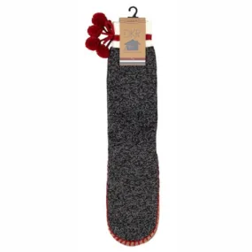 DKR & Co. Moccasin Lounge Socks Black Heather