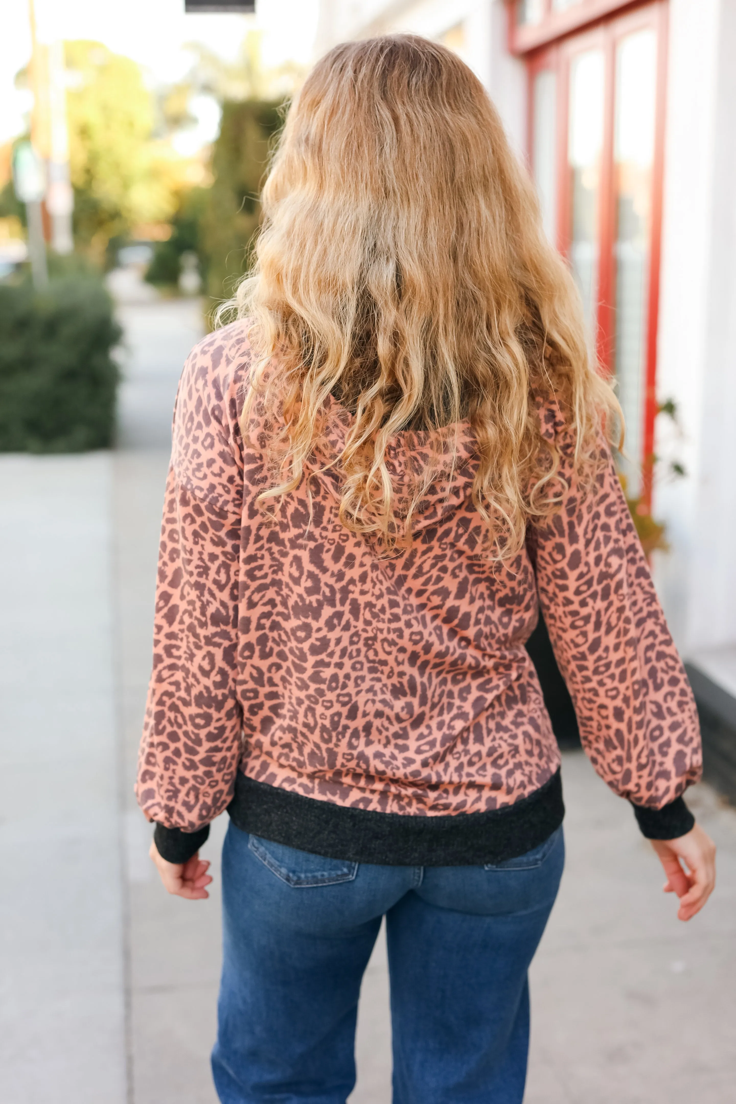 Feeling Bold Animal Print French Terry Zip Up Hoodie (Open Pack)