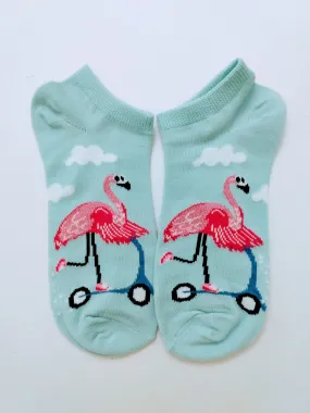 Flamingo Scooter Ankle Socks