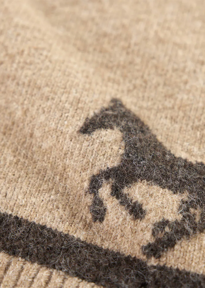 Full Zip Varsity Horse Sweater