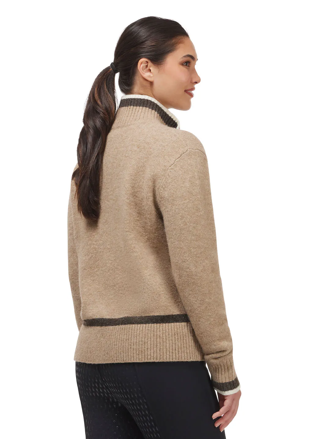 Full Zip Varsity Horse Sweater