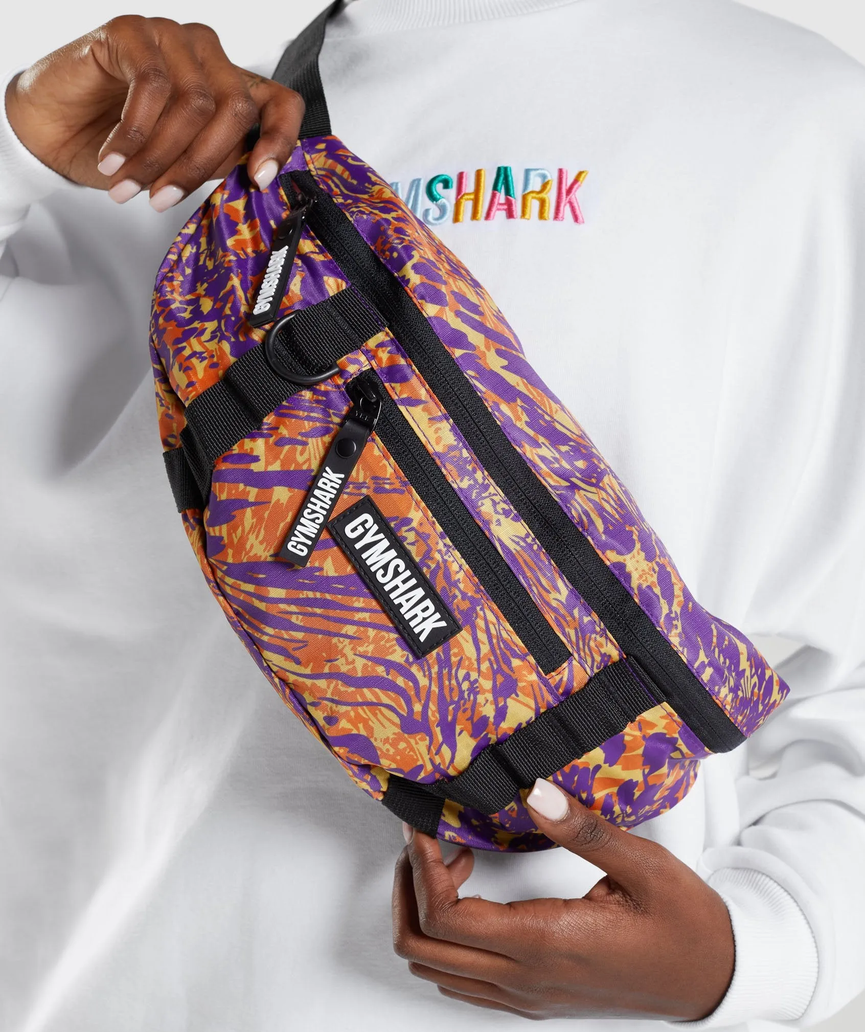Gymshark Animal Print Sling Bag - Orange Print