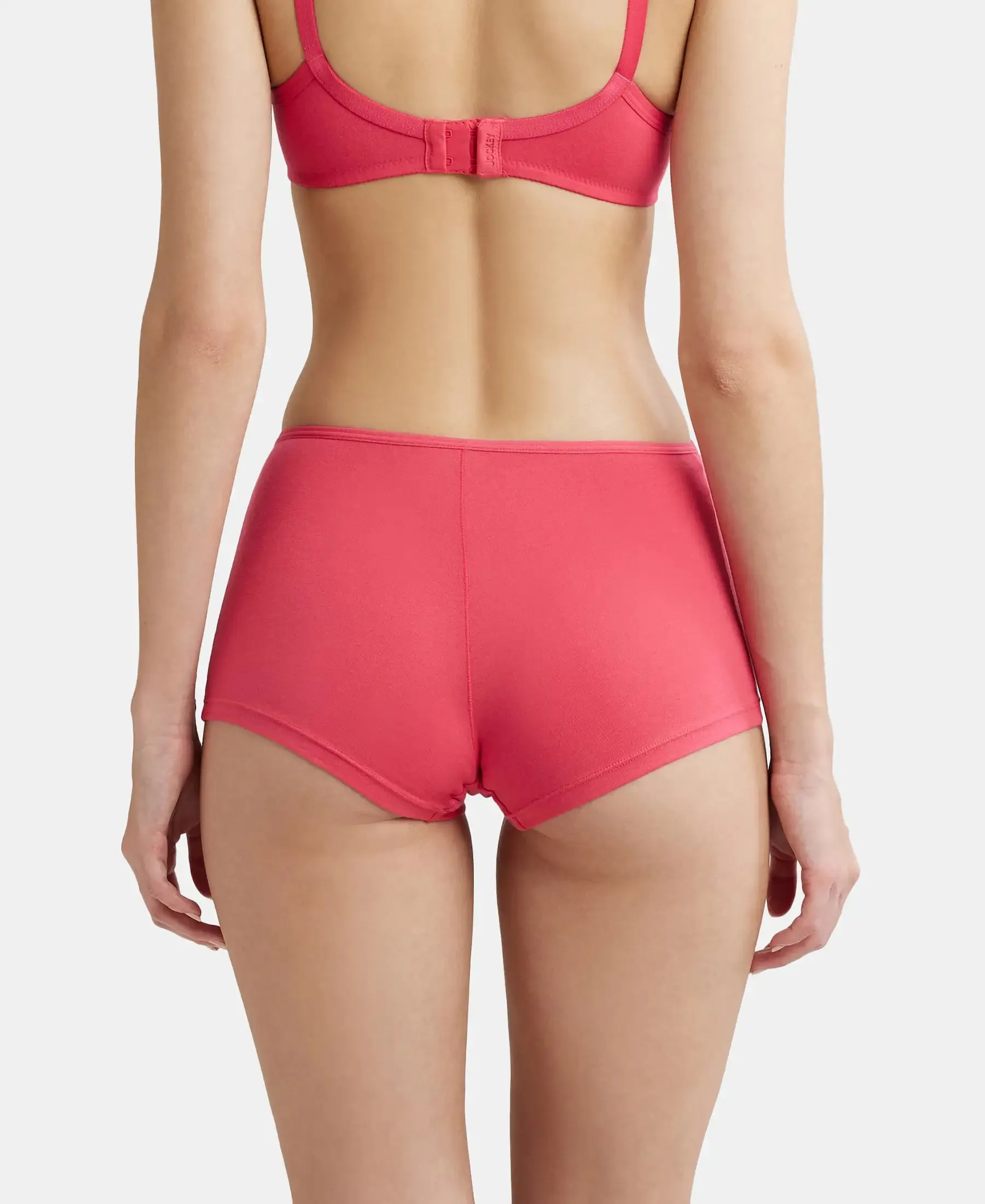High Coverage Super Combed Cotton Elastane Stretch Boy Leg With Concealed Waistband and StayFresh Treatment - Ruby
