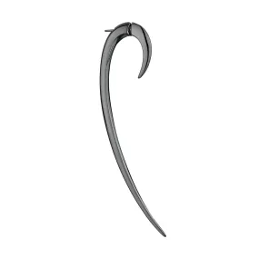 Hook Single Size 3 Earring - Silver Black Rhodium