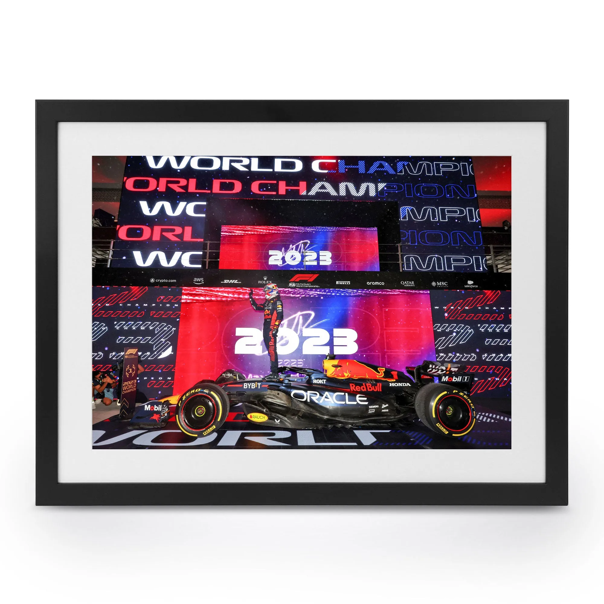 Max Verstappen 2023 'Three-Time World Champion' Print - Qatar GP