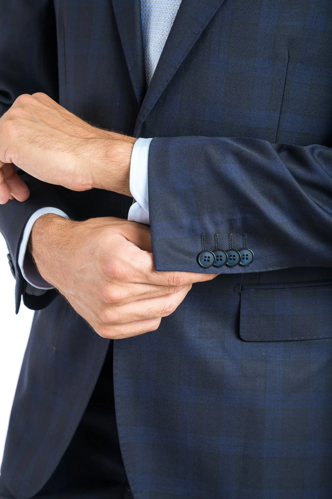 Modern Fit Shadow Check  Two Piece Suit B-19F5