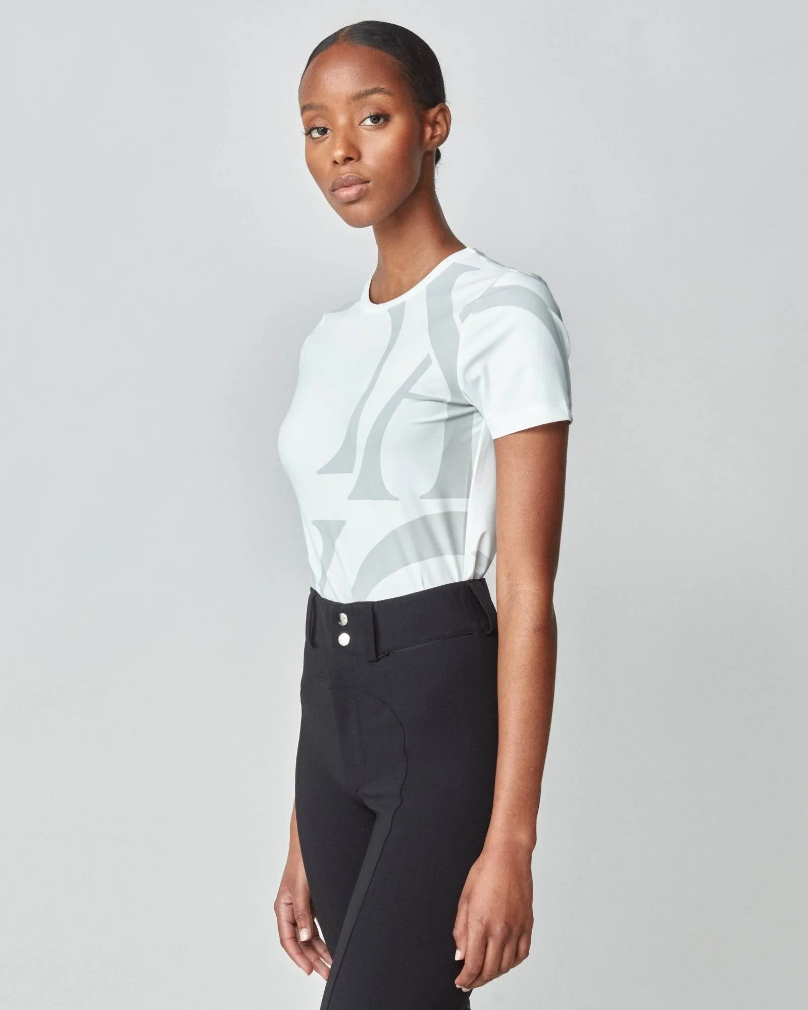 Monogram Short Sleeve Shirt Grey/White